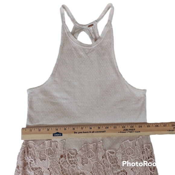 Free People Dress Womens Sz S Cream Crochet Nora Tank Midi Dress Bohemian Style - Picture 9 of 15